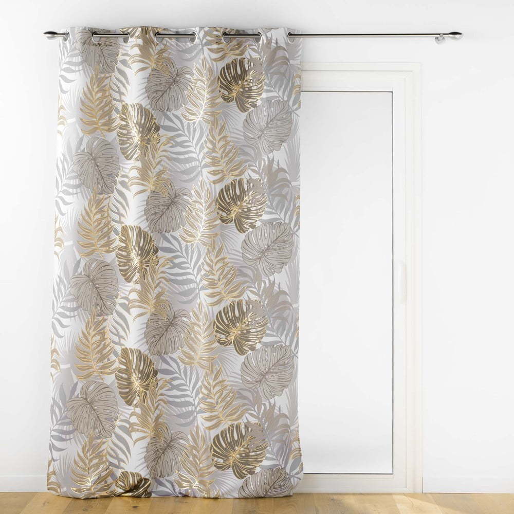 Šedý/ve zlaté barvě závěs 140x260 cm Mogador – douceur d'intérieur Douceur d intérieur