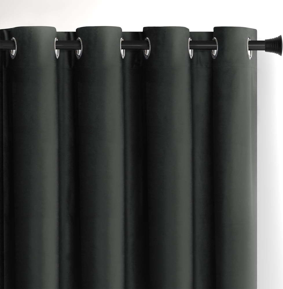 Tmavě šedý sametový dimout závěs 140x245 cm Eyelets – Restilo Restilo