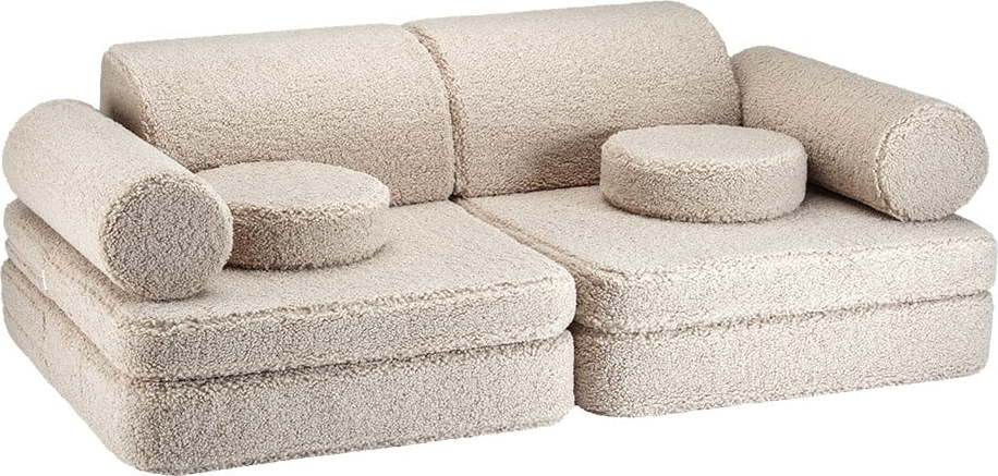 Světle hnědá dětská pohovka z textilie bouclé 132 cm Settee – Wigiwama Wigiwama