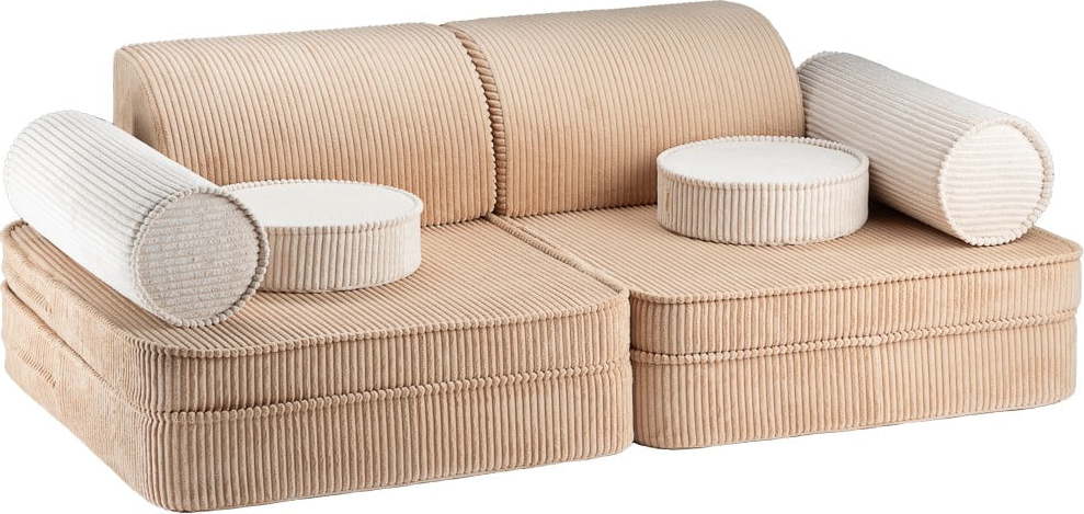 Světle hnědá manšestrová dětská pohovka 132 cm Settee – Wigiwama Wigiwama