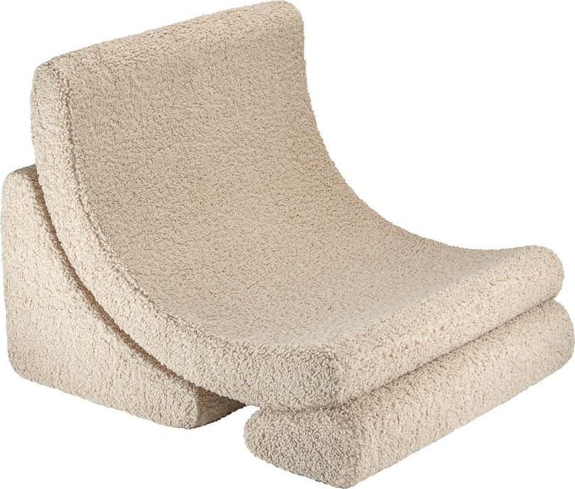 Světle hnědé dětské křesílko z textilie bouclé Moon – Wigiwama Wigiwama