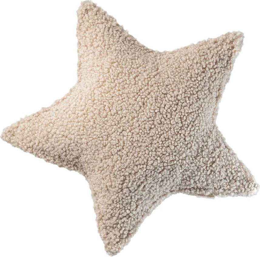 Světle hnědý dětský pohovkový polštář z textilie bouclé Star – Wigiwama Wigiwama