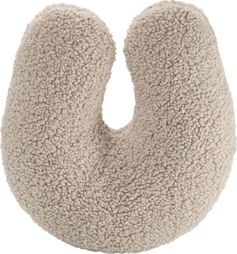 Světle hnědý dětský pohovkový polštář z textilie bouclé U – Wigiwama Wigiwama