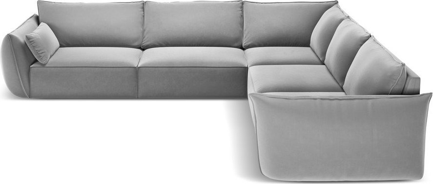 Světle šedá sametová rohová pohovka Vanda – Mazzini Sofas Mazzini Sofas