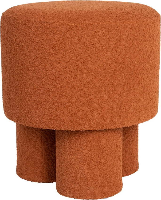 Taburet z textilie bouclé v cihlové barvě Marcos – White Label White Label