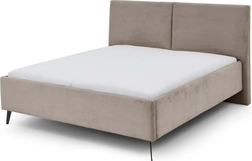 Taupe čalouněná dvoulůžková postel bez roštu 180x200 cm Lando – Meise Möbel Meise Möbel