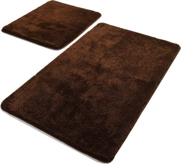 Tmavě hnědé koupelnové předložky v sadě 2 ks 60x100 cm Havai – Foutastic Foutastic