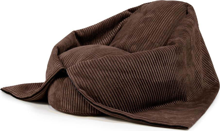 Tmavě hnědý manšestrový dětský sedací vak Cocoon 80 – SLOWDOWN SLOWDOWN