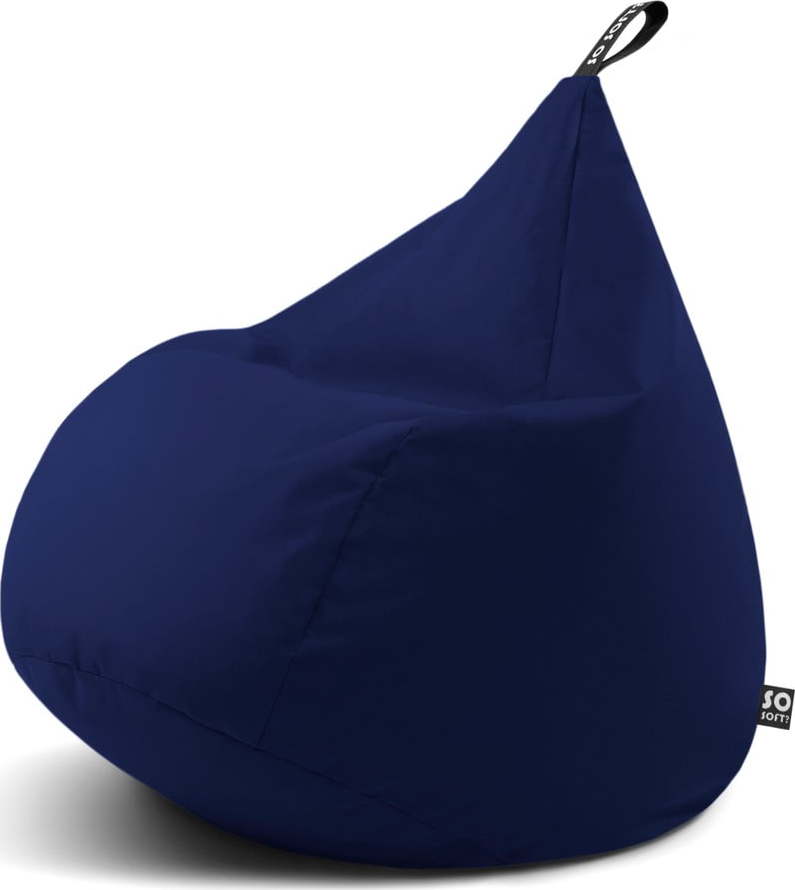 Tmavě modrý dětský sedací vak Drop M – So Soft? So Soft?