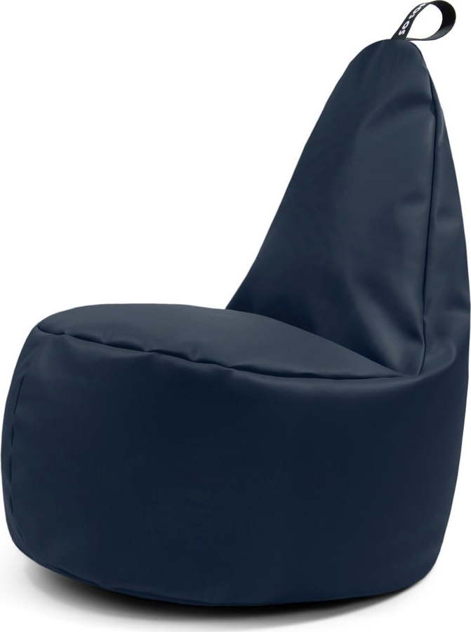Tmavě modrý sedací vak z imitace kůže Lull XL – So Soft? So Soft?