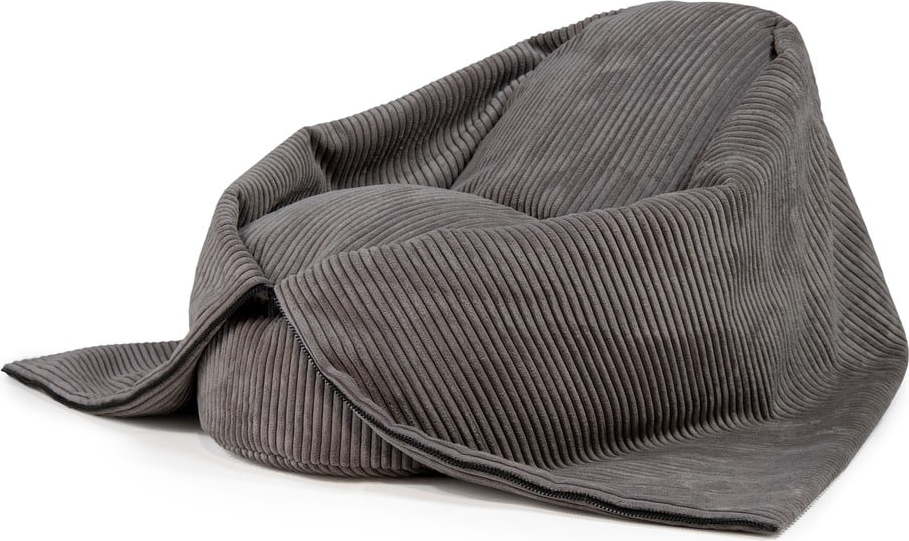 Tmavě šedý manšestrový dětský sedací vak Cocoon 80 – SLOWDOWN SLOWDOWN