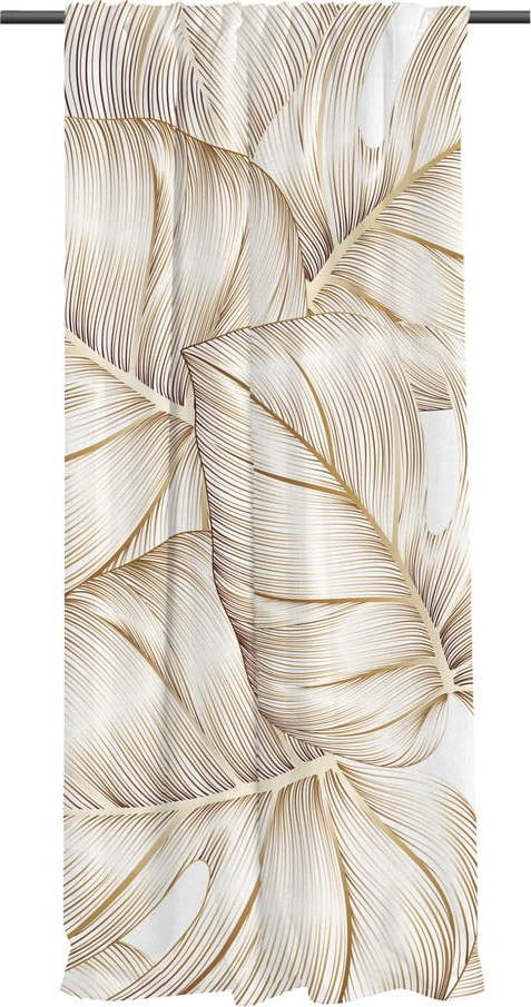 Závěs z bavlněného saténu ve zlaté barvě 110x170 cm Golden Leaves – Butter Kings Butter Kings