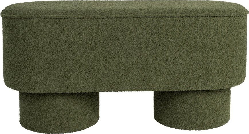 Zelená lavice z textilie bouclé Marcos – White Label White Label