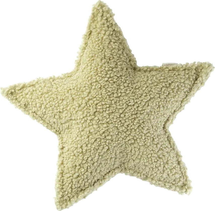 Zelený dětský pohovkový polštář z textilie bouclé Star – Wigiwama Wigiwama