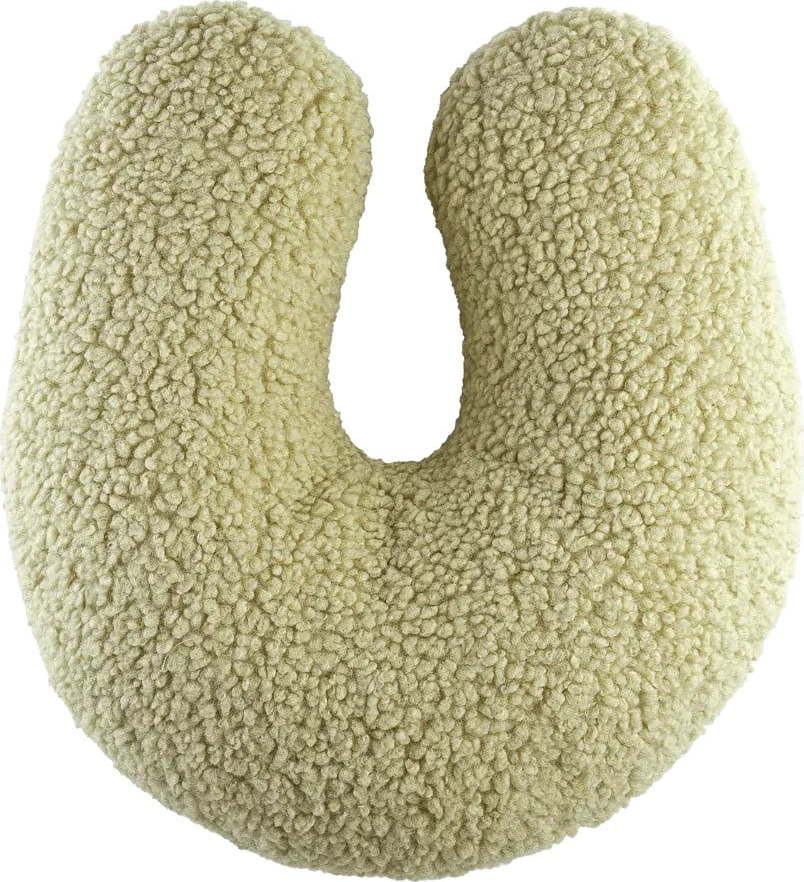 Zelený dětský pohovkový polštář z textilie bouclé U – Wigiwama Wigiwama