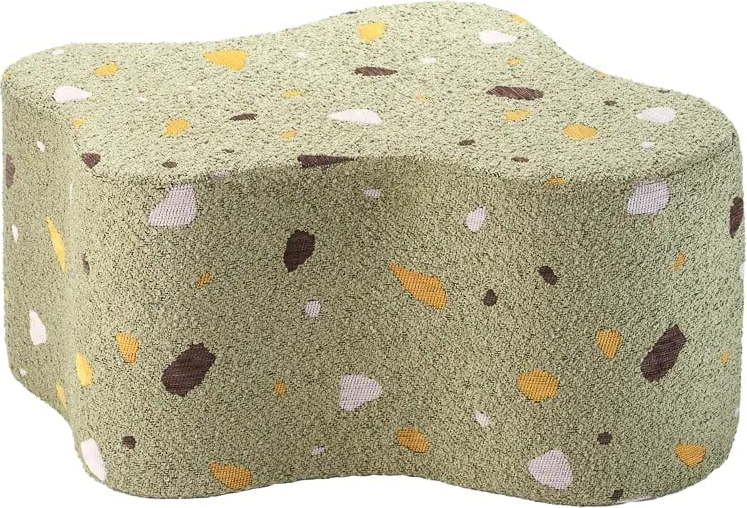 Zelený dětský puf z textilie bouclé/žinylkový Terrazzo Cloud – Wigiwama Wigiwama