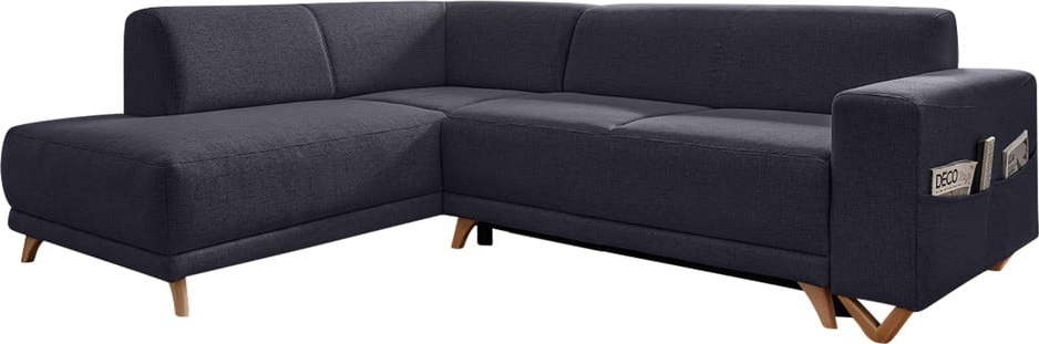 Antracitová rozkládací/s úložným prostorem rohová pohovka (levý roh/do L) Classy Sophie – Miuform Miuform