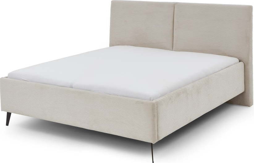 Béžová čalouněná dvoulůžková postel s úložným prostorem s roštem 180x200 cm Lando – Meise Möbel Meise Möbel