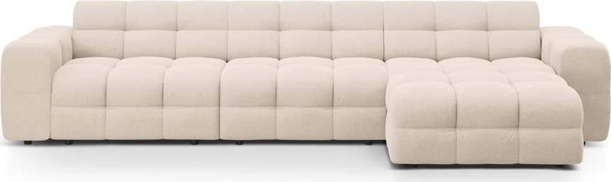 Béžová rohová pohovka (pravý roh/s lenoškou) Kendal – Micadoni Micadoni