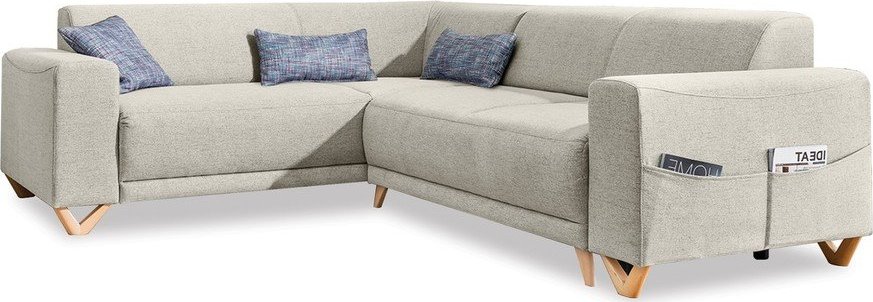 Béžová rozkládací/s úložným prostorem rohová pohovka (levý roh/do L) Classy Sophie – Miuform Miuform