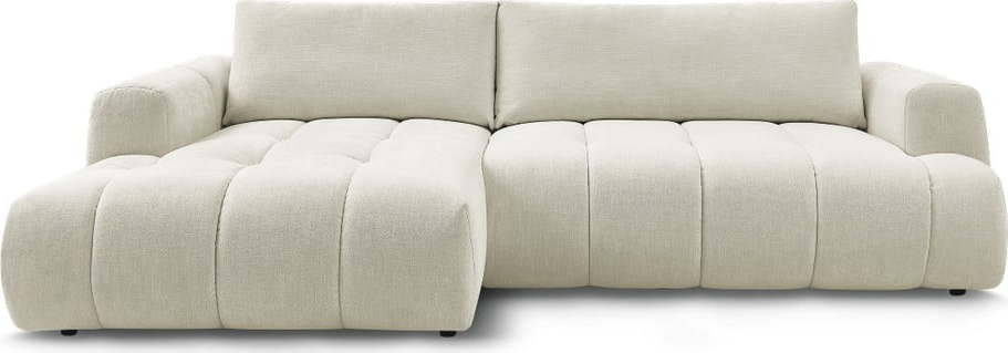 Béžová rozkládací/s úložným prostorem rohová pohovka (levý roh/s lenoškou) Fuji – Bobochic Paris Bobochic Paris