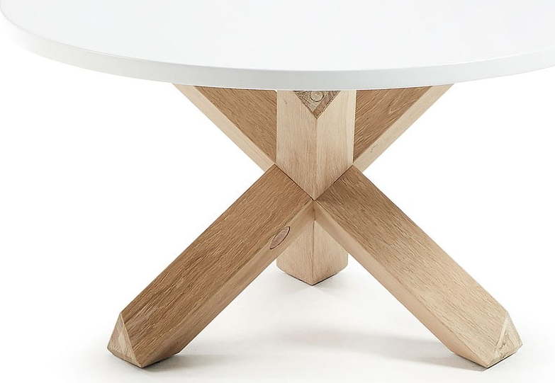 Bílý/v přírodní barvě kulatý konferenční stolek s bílou deskou ø 65 cm Lotus – Kave Home Kave Home