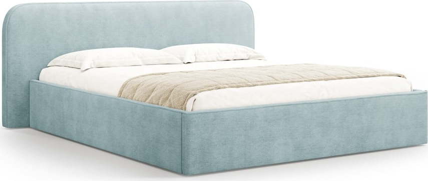 Čalouněná dvoulůžková postel s úložným prostorem s roštem 140x200 cm v mentolové barvě Elizabeth – Micadoni Micadoni