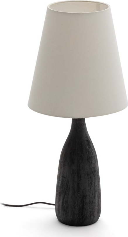 Černá/krémová stolní lampa s textilním stínidlem (výška 56 cm) Luvia – Kave Home Kave Home