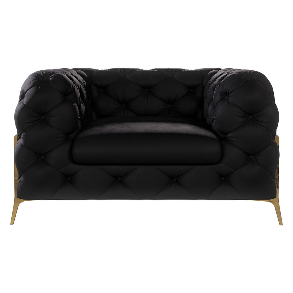 Černé sametové křeslo Chelsea Bis – Ropez Ropez