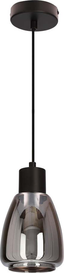 Černé závěsné svítidlo se skleněným stínidlem ø 12 cm Moldo – Candellux Lighting Candellux Lighting