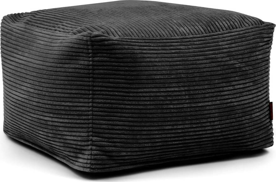 Černý manšestrový sedací vak Softbox MooG – SLOWDOWN SLOWDOWN