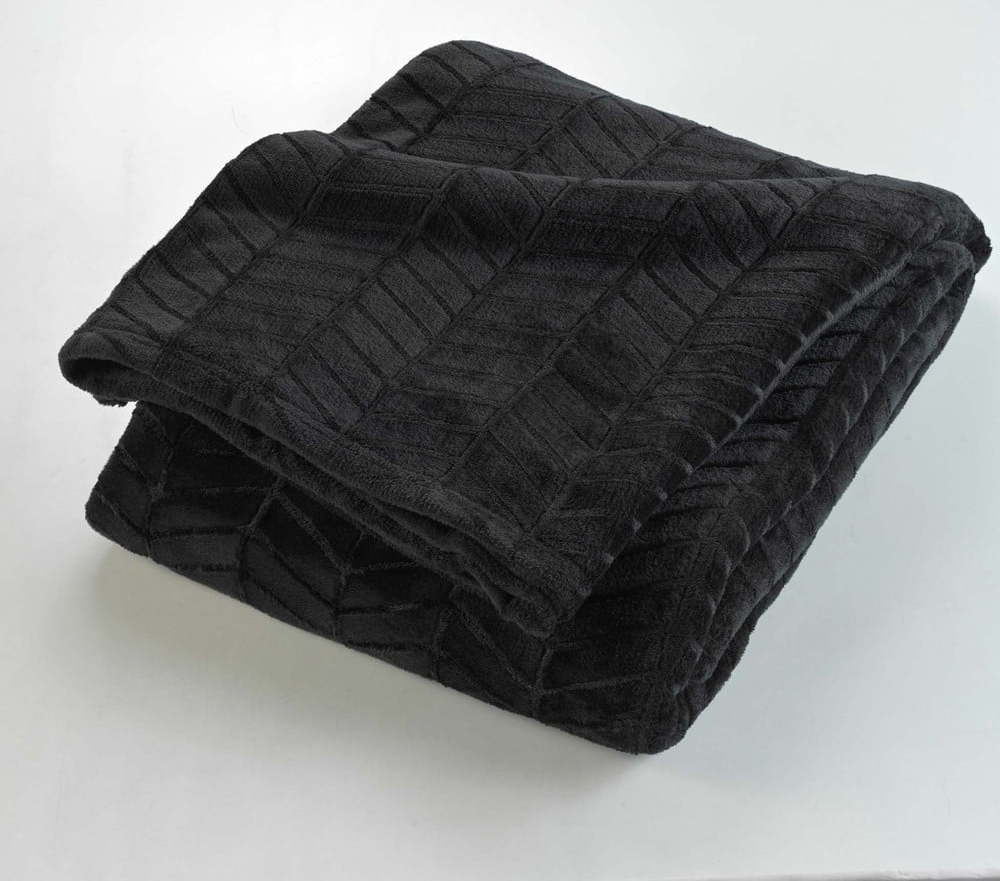 Černý přehoz z mikroflanelu 180x220 cm Arya – douceur d'intérieur Douceur d intérieur