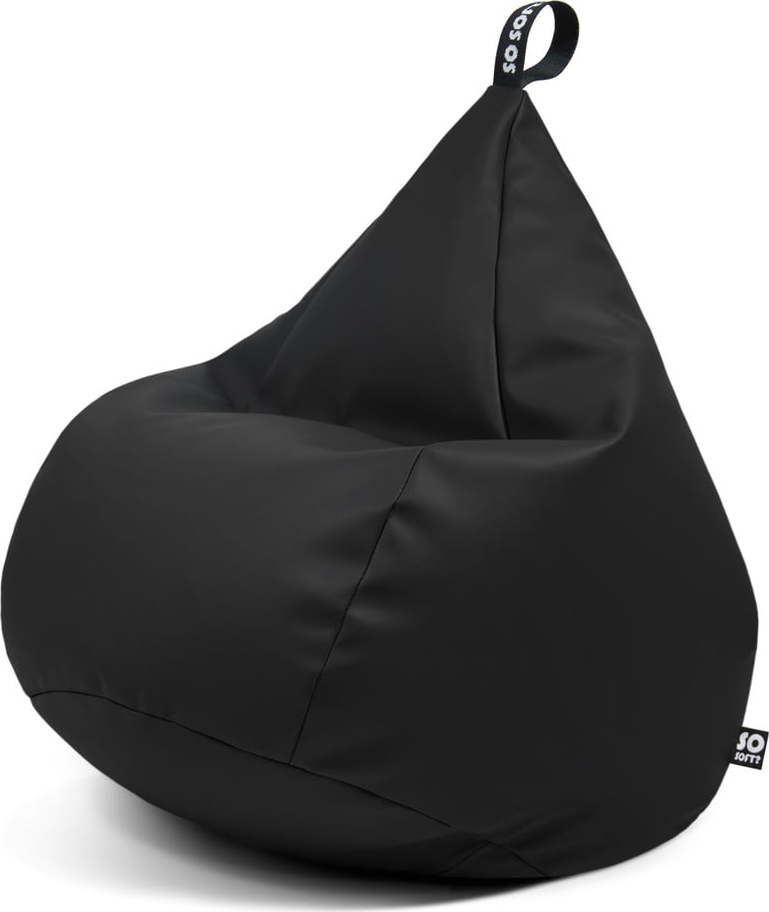 Černý sedací vak z imitace kůže Drop L – So Soft? So Soft?