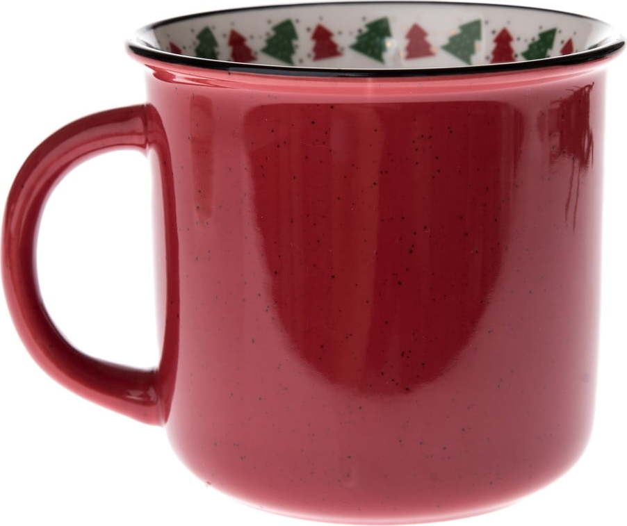 Červený porcelánový hrnek s vánočním motivem 380 ml – Dakls Dakls