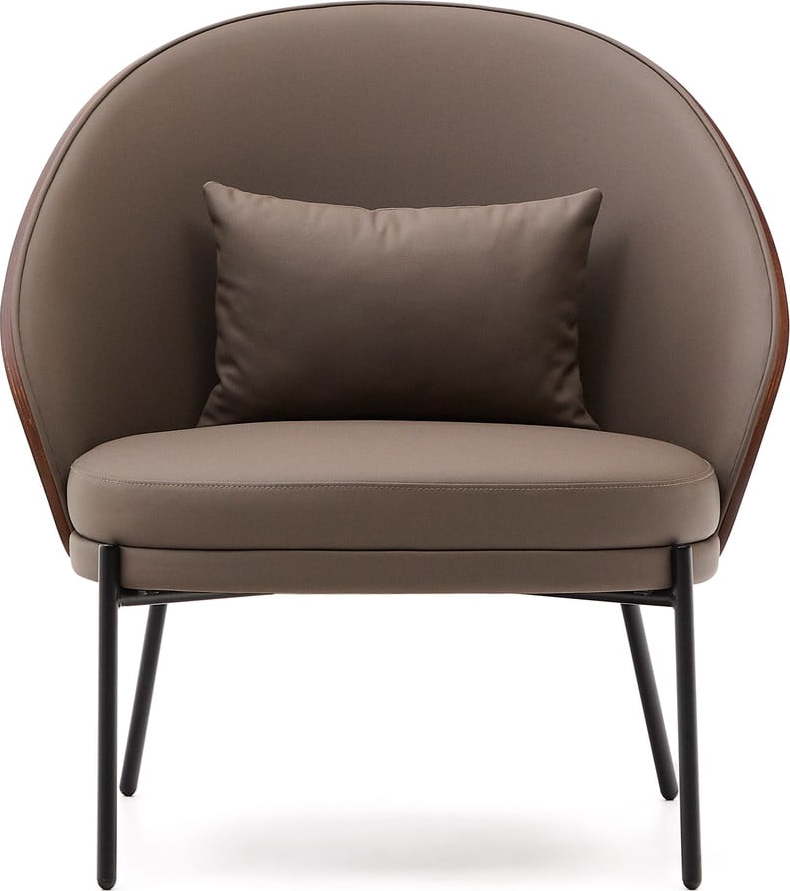 Hnědé křeslo z imitace kůže Eamy – Kave Home Kave Home