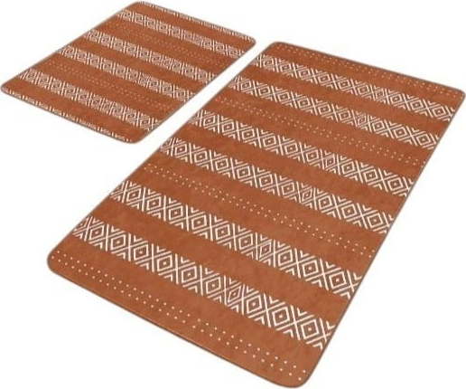 Hnědé sametové koupelnové předložky v sadě 2 ks 60x100 cm – Mila Home Mila Home