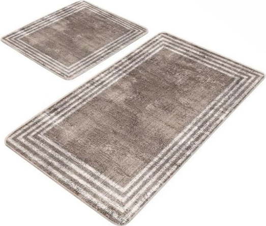 Hnědé sametové koupelnové předložky v sadě 2 ks 60x100 cm – Mila Home Mila Home