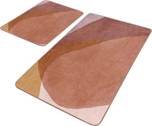 Hnědé sametové koupelnové předložky v sadě 2 ks 60x100 cm – Mila Home Mila Home