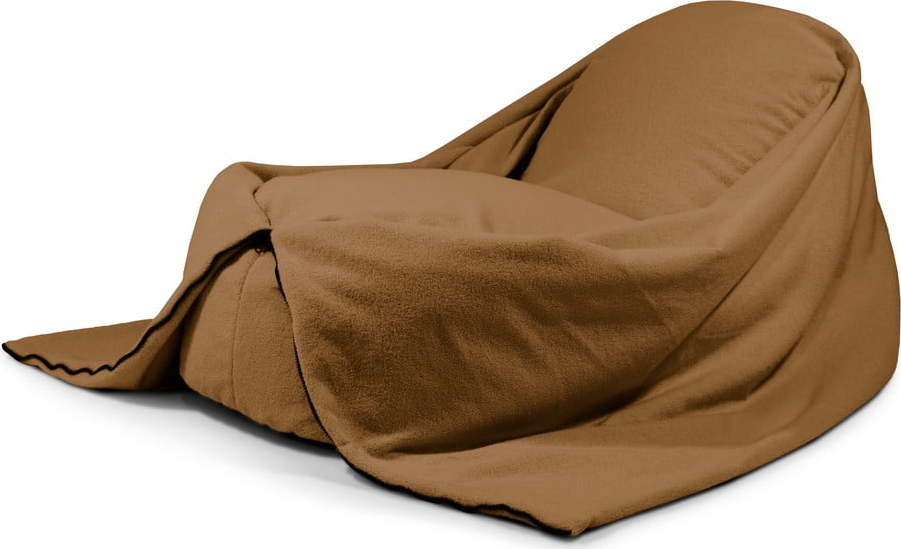 Hnědý dětský sedací vak z textilie bouclé Cocoon 120 – SLOWDOWN SLOWDOWN