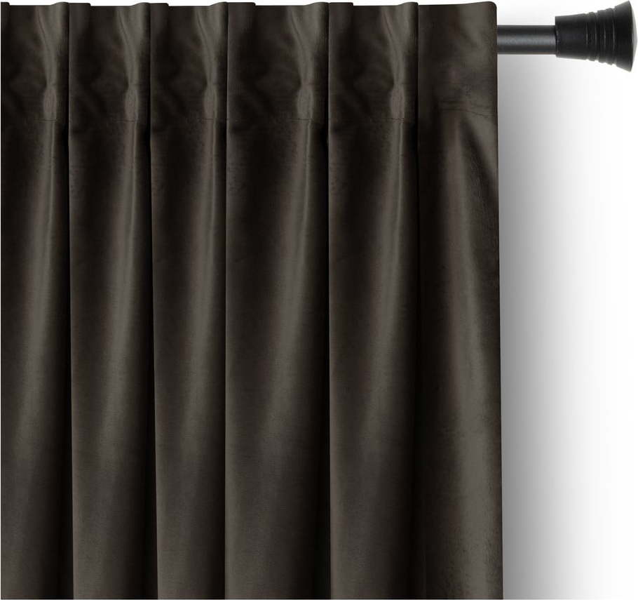 Hnědý sametový dimout závěs 140x245 cm Pleat – Restilo Restilo