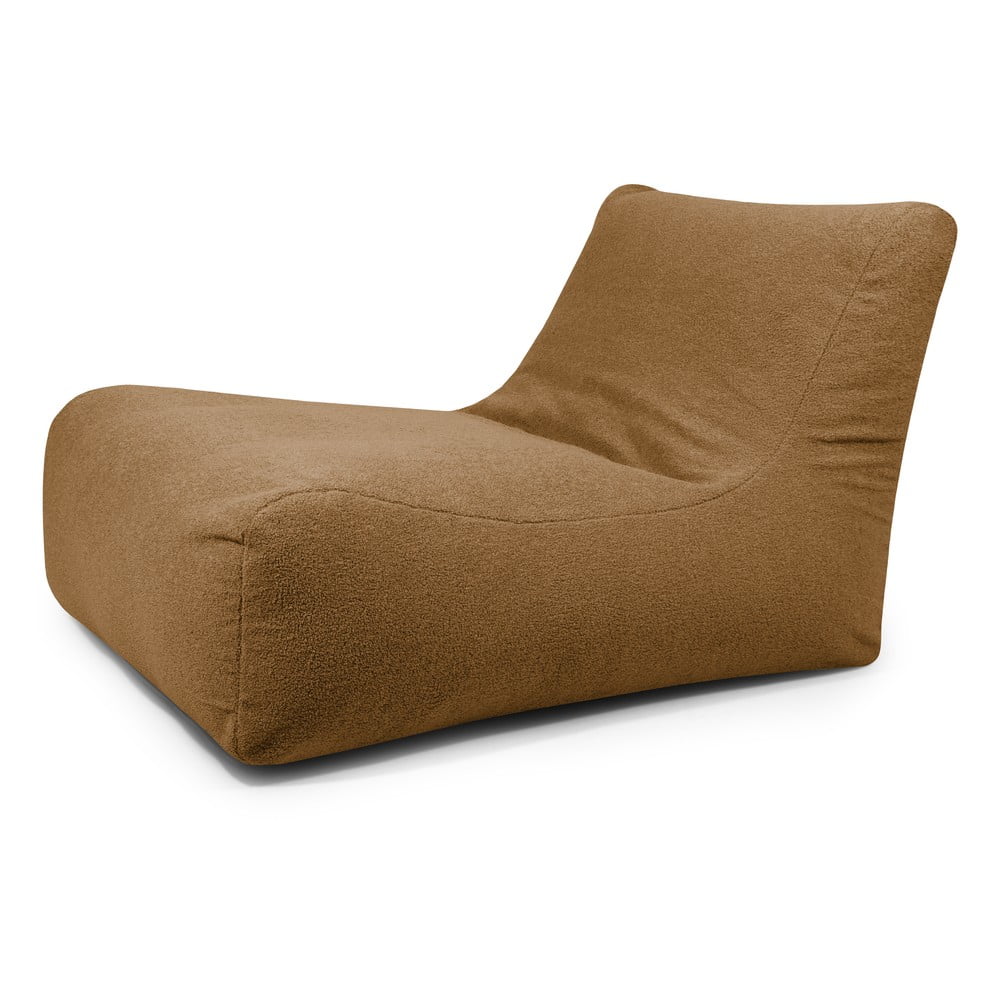 Hnědý sedací vak z textilie bouclé Lounge 100 – SLOWDOWN SLOWDOWN