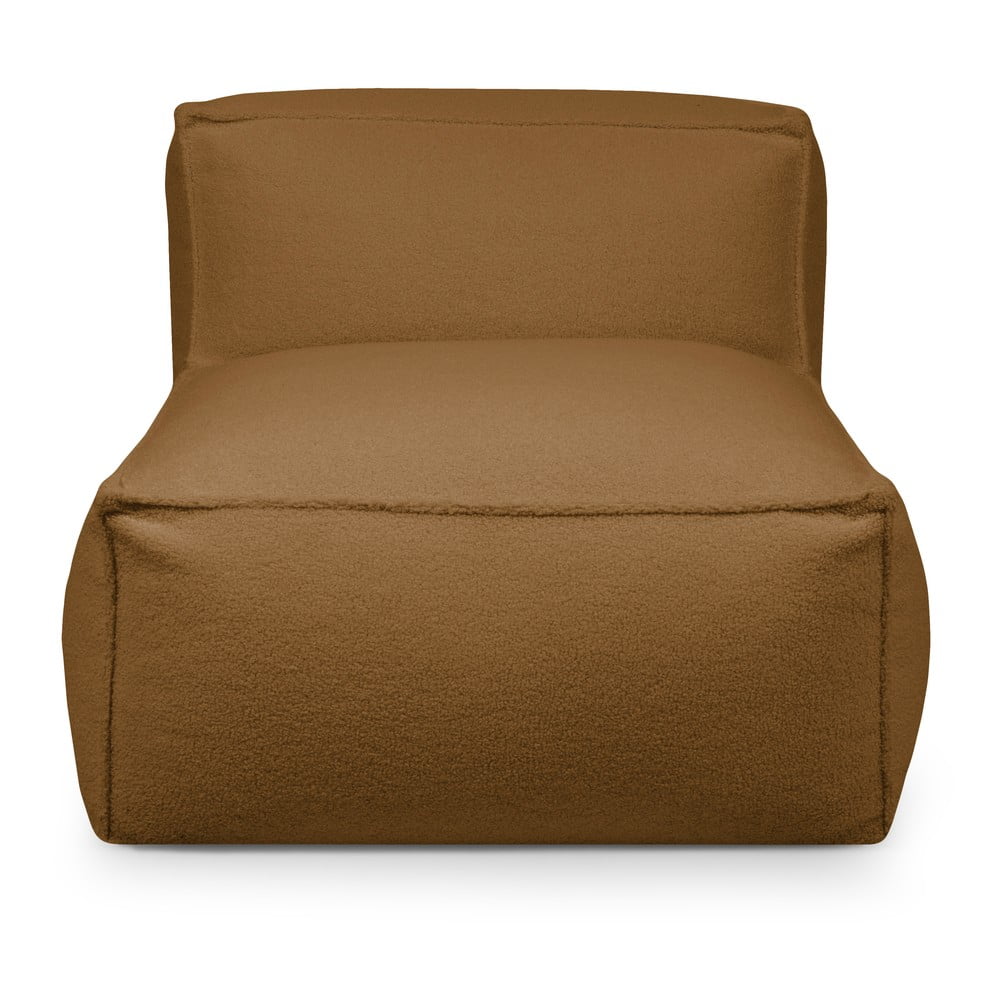 Hnědý sedací vak z textilie bouclé Mass Open Modul 90 – SLOWDOWN SLOWDOWN
