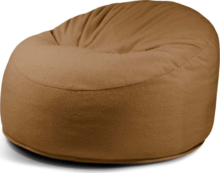 Hnědý sedací vak z textilie bouclé Om 110 – SLOWDOWN SLOWDOWN