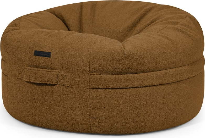 Hnědý sedací vak z textilie bouclé Roll 105 – SLOWDOWN SLOWDOWN