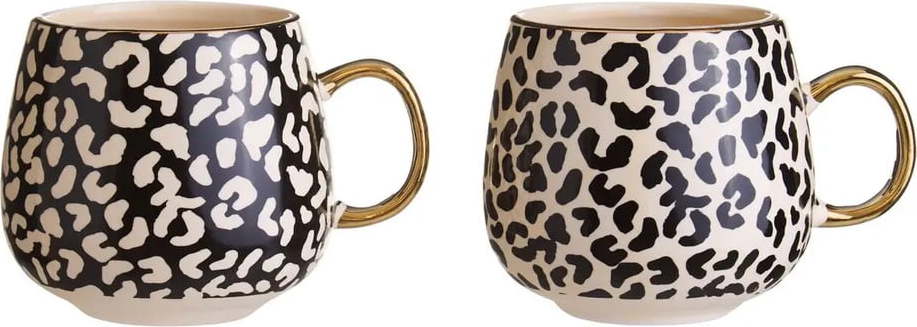 Hrnky z kameniny v černo-zlaté barvě v sadě 2 ks 330 ml London – Premier Housewares Premier Housewares