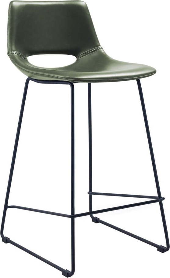 Khaki barová židle z imitace kůže (výška sedáku 65 cm) Zahara – Kave Home Kave Home