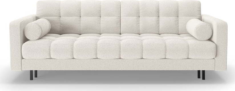 Krémová rozkládací/s úložným prostorem pohovka z textilie bouclé 222 cm Bali – Cosmopolitan Design Cosmopolitan design