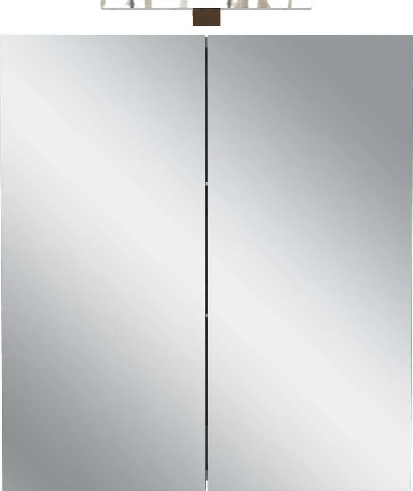 Krémová závěsná/se zrcadlem koupelnová skříňka 60x71 cm Arcena – Germania