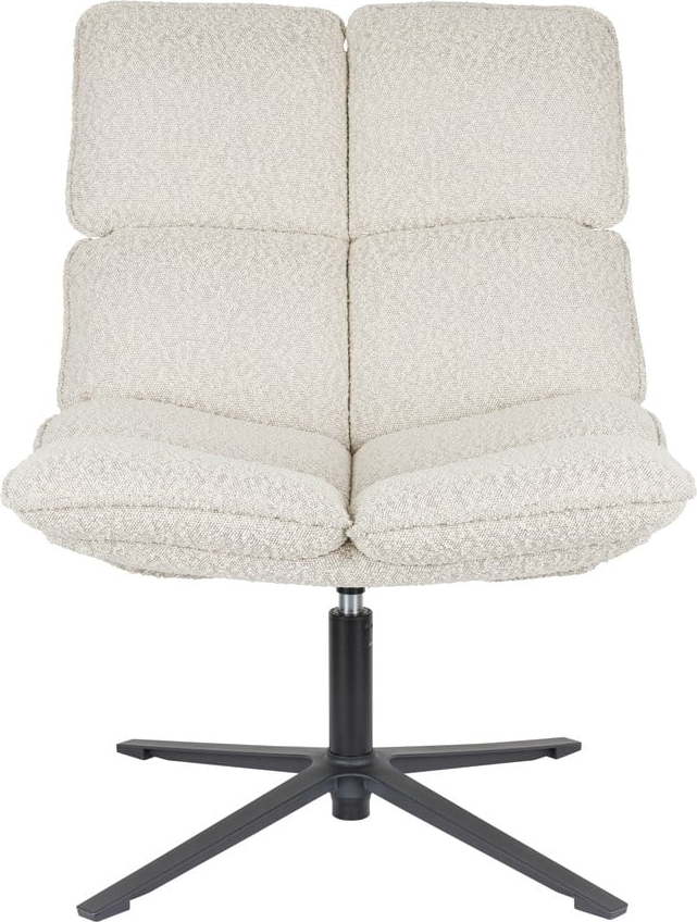 Krémové otočné křeslo z textilie bouclé Bros – White Label White Label