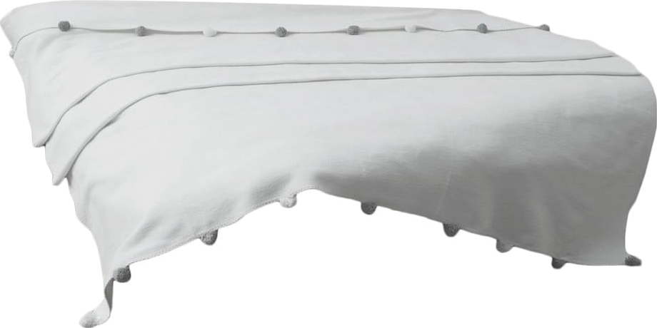 Krémový fleecový přehoz 150x200 cm Pom Pom – Mijolnir Mijolnir